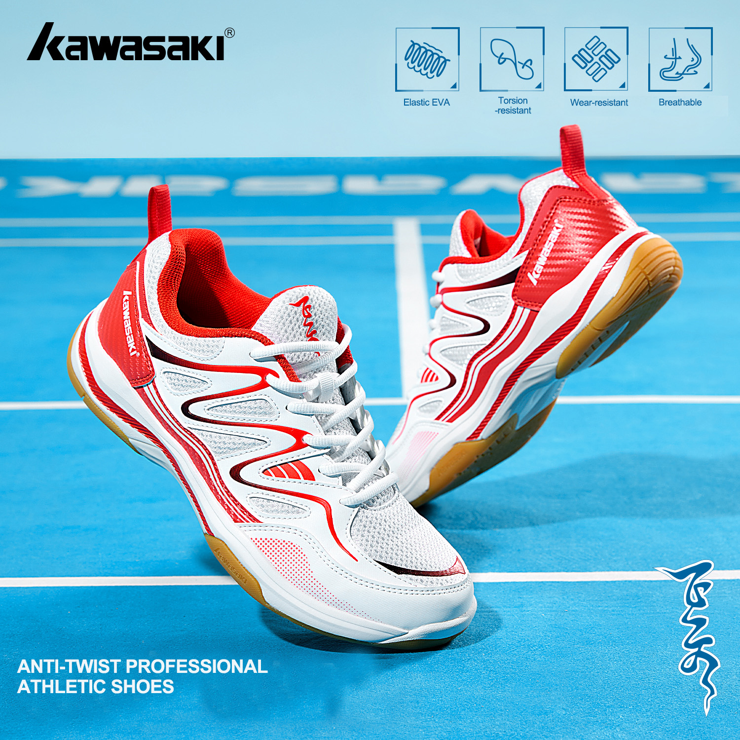Badminton Umpire - Retro Design Badminton Shoes Kawasaki Original
