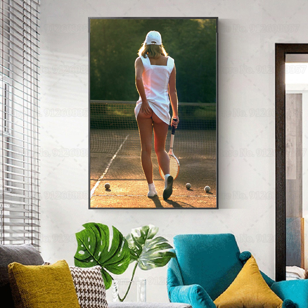 Sexy Tennis Girl Poster Sunset - Badminton Quotes review and price