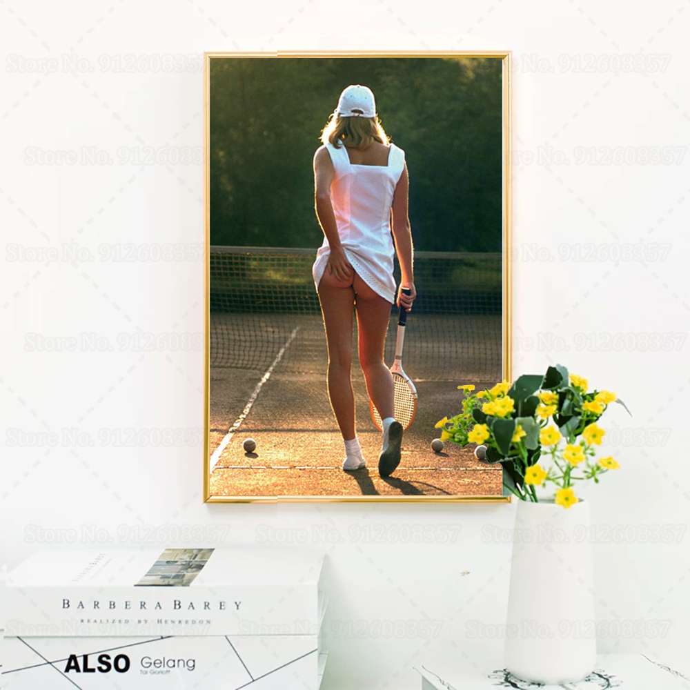 Sexy Tennis Girl Poster Sunset - Badminton Quotes review and price